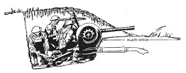 [Figure 14: Diagram of one method of camouflaging and emplacing a British antitank weapon]